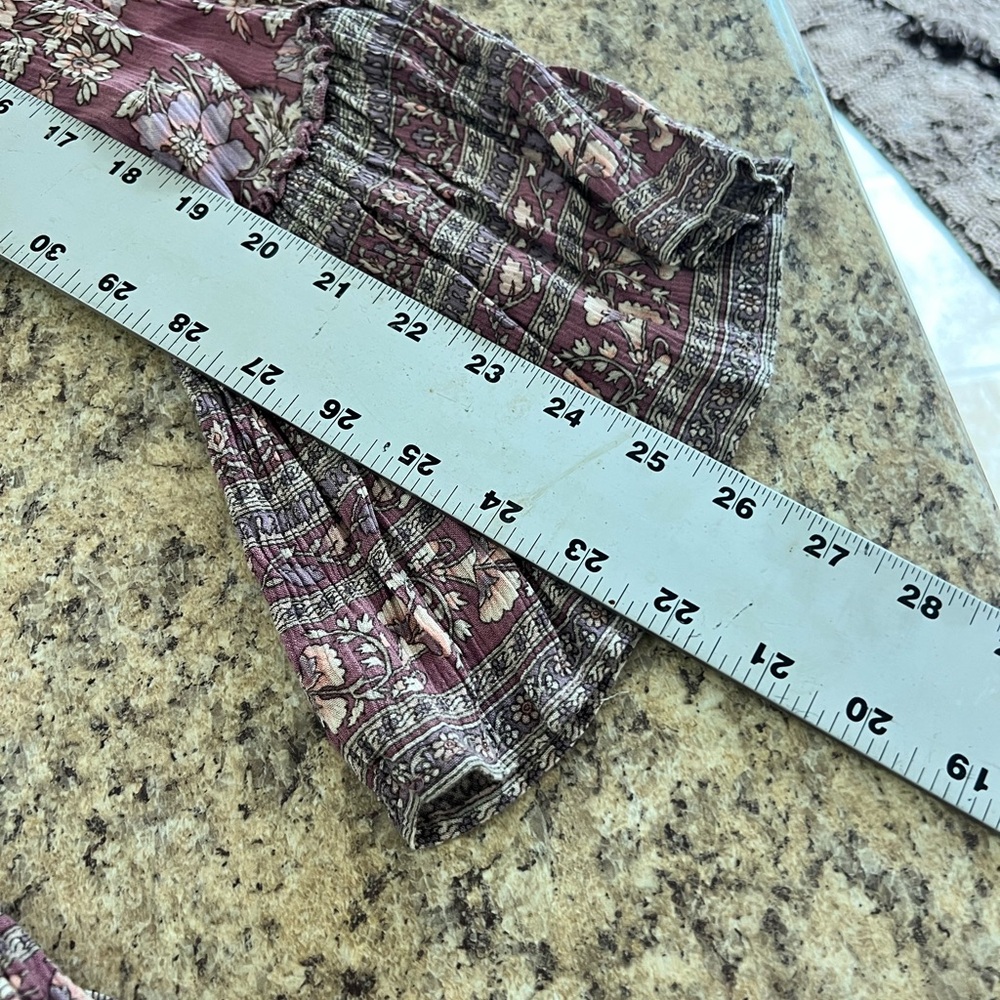 American Eagle Outfitters Mauve Floral Lace-Up peasant blouse mauve  voteu - Picture 7 of 7